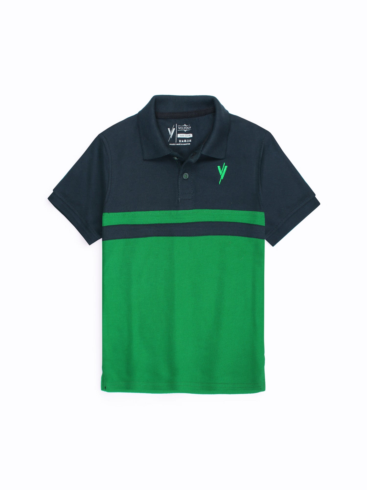 Velvour Boys Pique Tipping Collar Polo Shirt-VP14-C