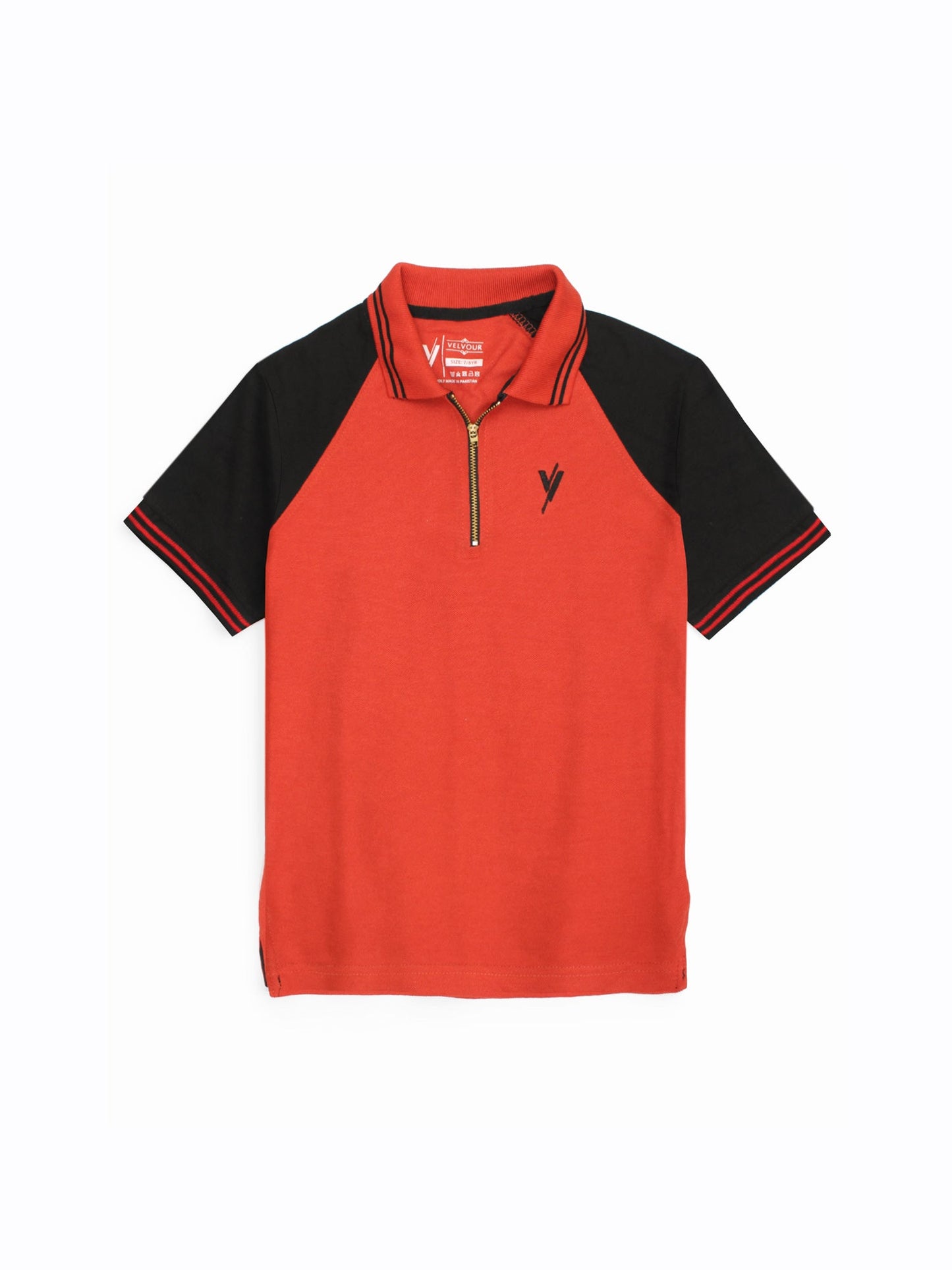 Velvour Boys Pique Tipping Collar Polo Shirt-VP15-A
