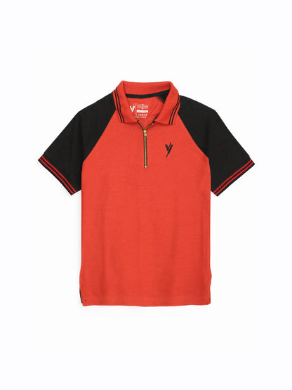 Velvour Boys Pique Tipping Collar Polo Shirt-VP15-A