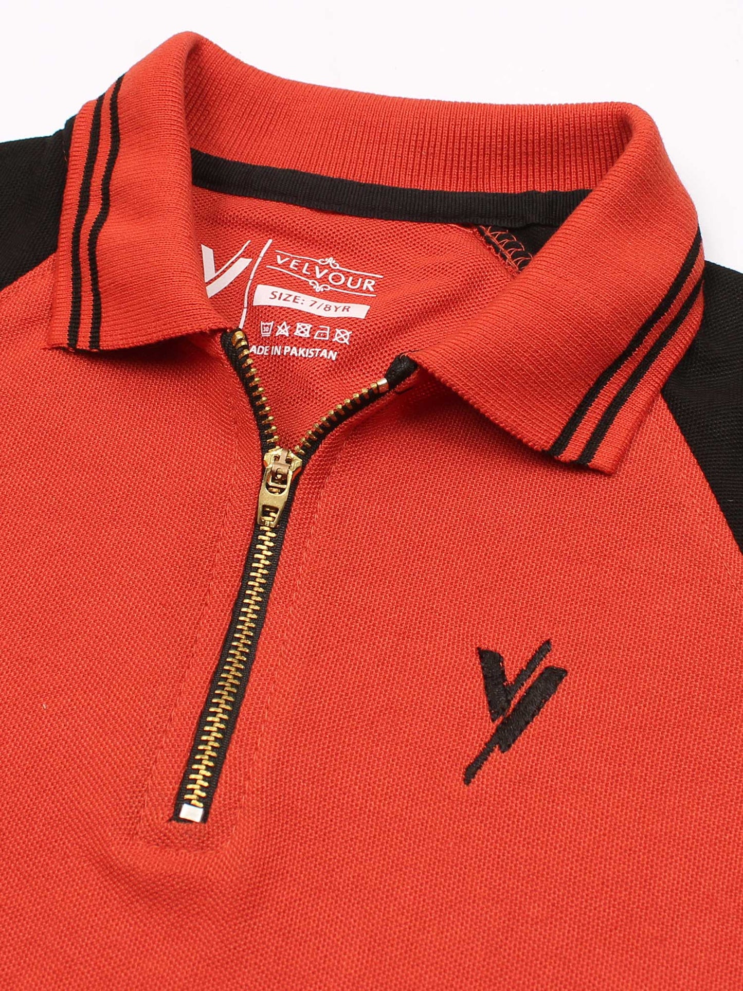 Velvour Boys Pique Tipping Collar Polo Shirt-VP15-A
