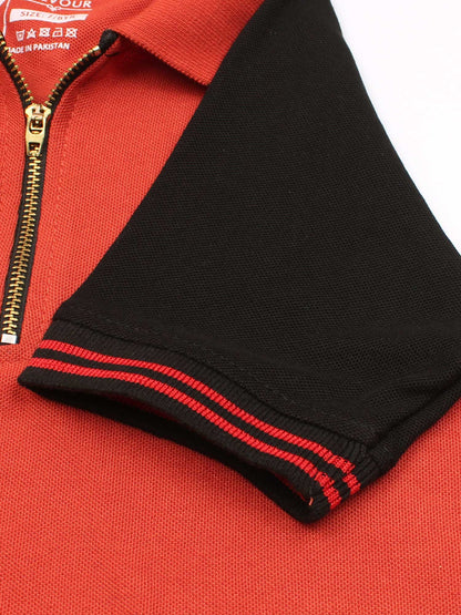 Velvour Boys Pique Tipping Collar Polo Shirt-VP15-A