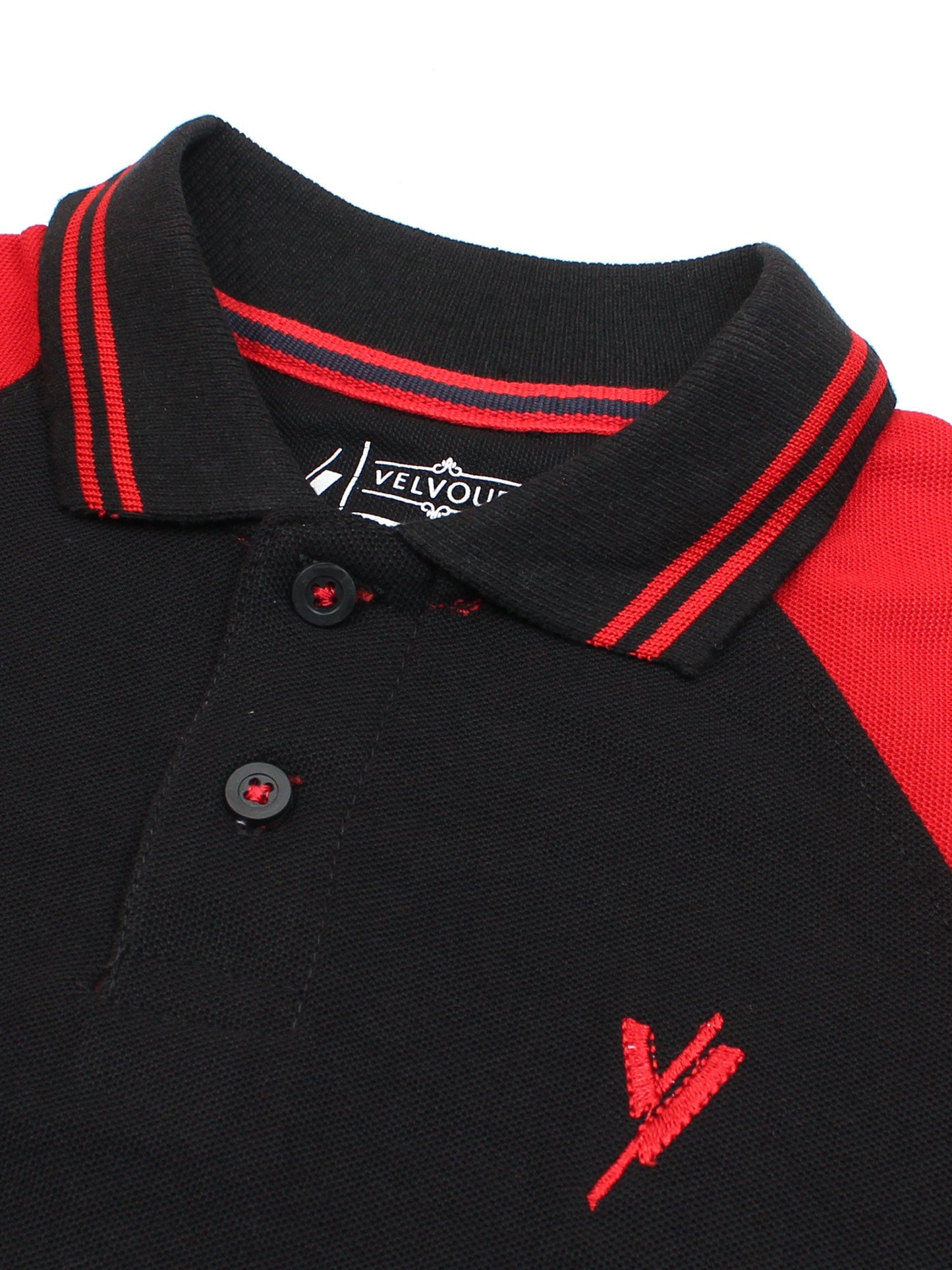 Velvour Boys Pique Tipping Collar Polo Shirt-VP15-D