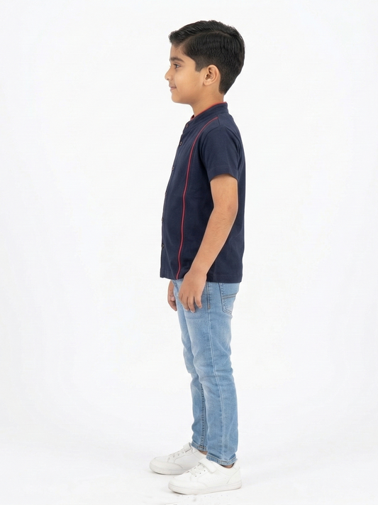 Velvour Boys Pique Casual Shirt-VP25-A