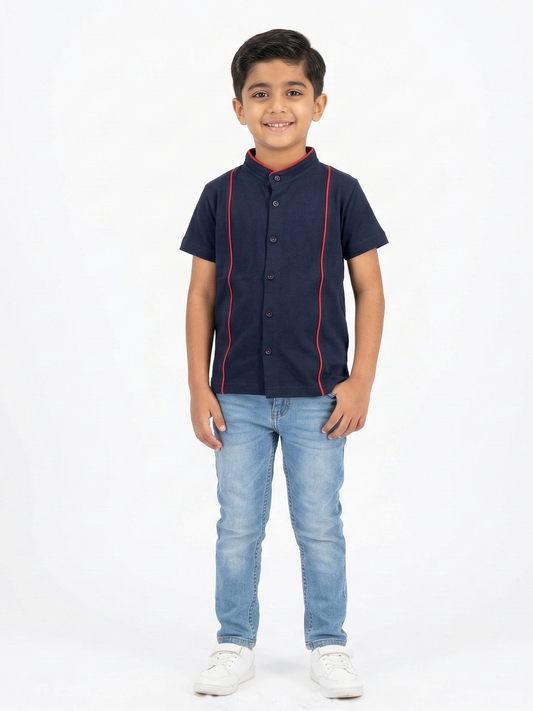 Velvour Boys Pique Casual Shirt-VP25-A