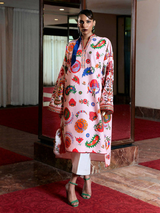 Jugnu by Hussain Rehar Summer Pret'25 Edit III Cotton Embroidered 2-Piece Suit-BARSHA