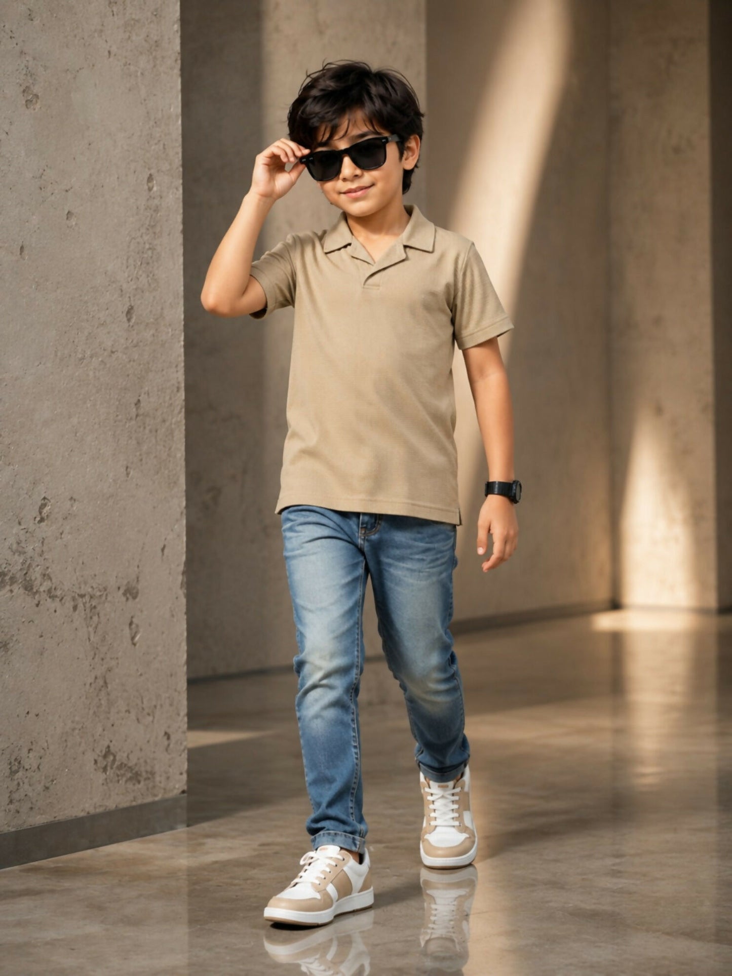 Velvour Boys Polyester Polo Shirt-VP29-A