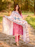 Panache Apparel Daily Essentials RTW Linen Embroidered Stitched Suit-Haven Nyla Raja