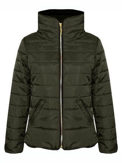 Funky plain stardust puffer jacket-13073