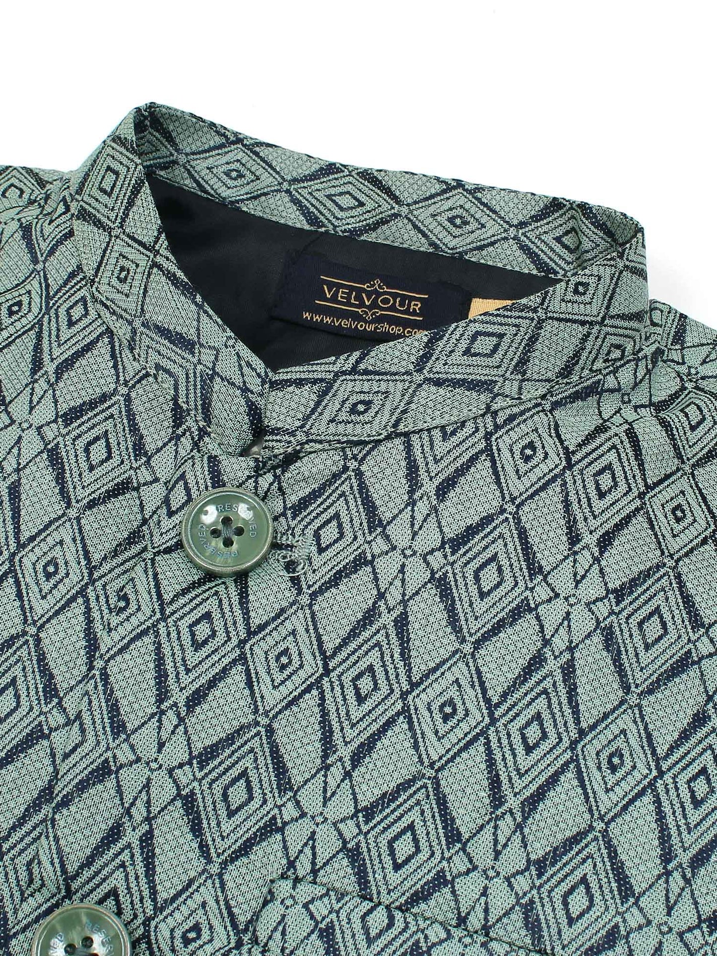 Velvour Boys Jacquard Printed Waistcoat-VW05-E