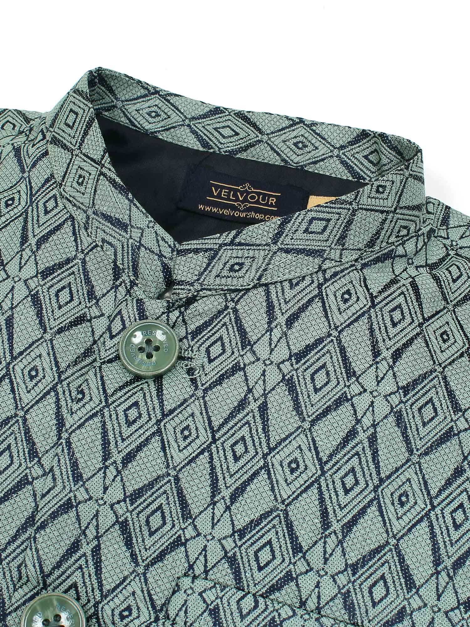 Velvour Boys Jacquard Printed Waistcoat-VW05-E