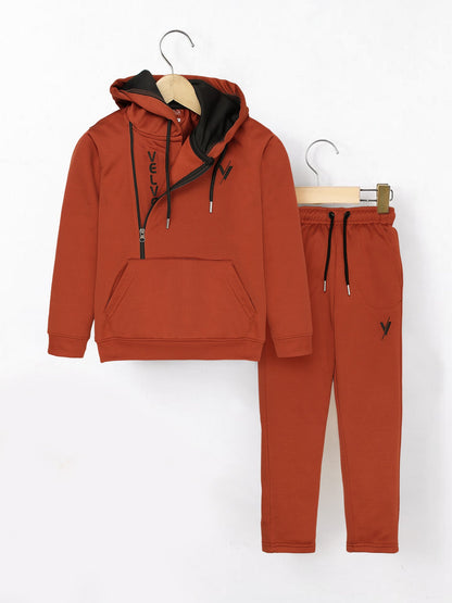 Velvour Fleece Hooded Tracksuit-VWT30-C