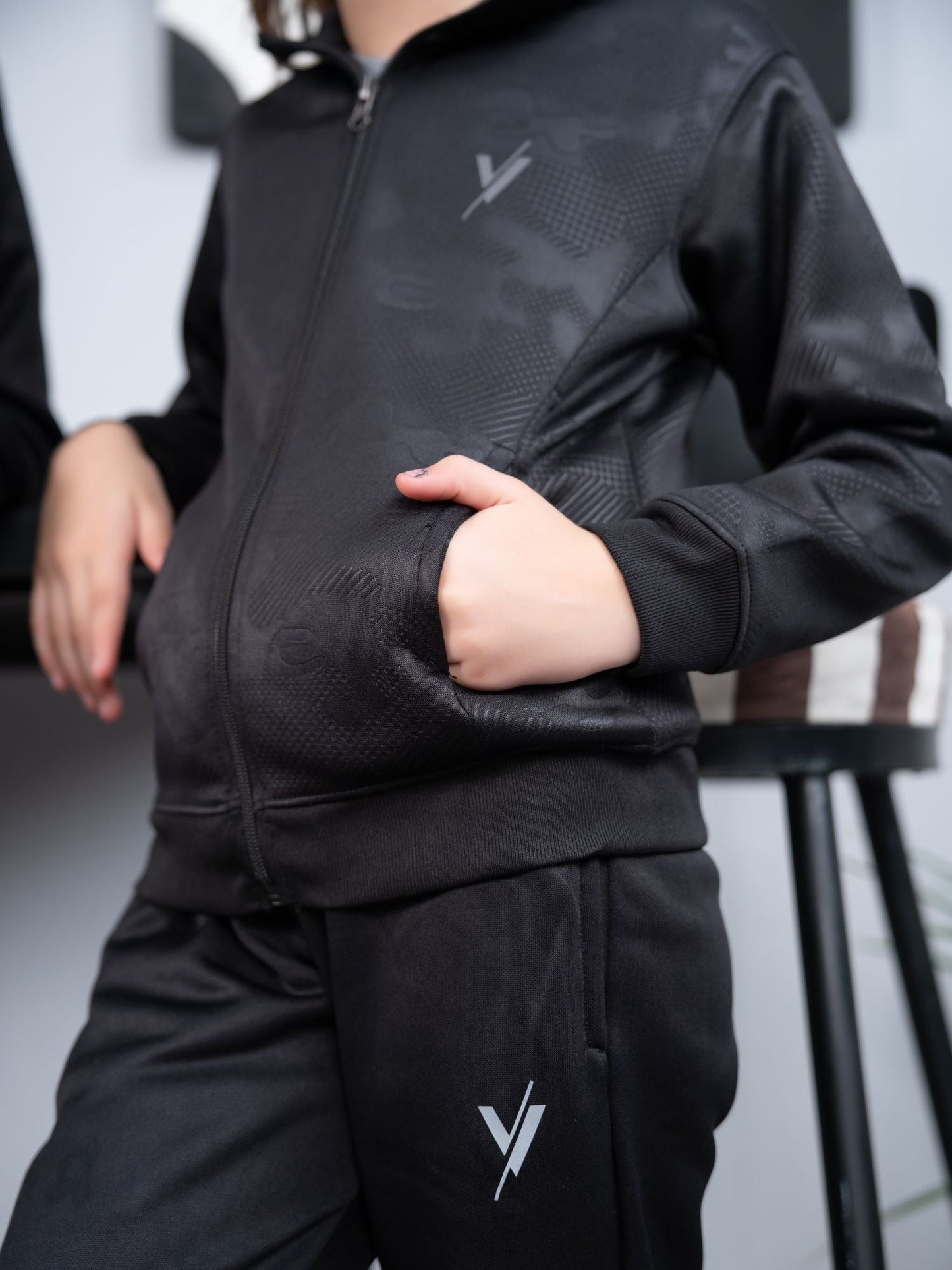 Velvour Fleece Mock Neck Tracksuit-VWT32-B