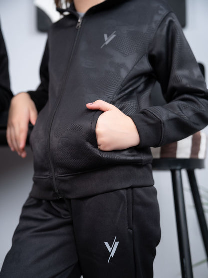 Velvour Fleece Mock Neck Tracksuit-VWT32-B