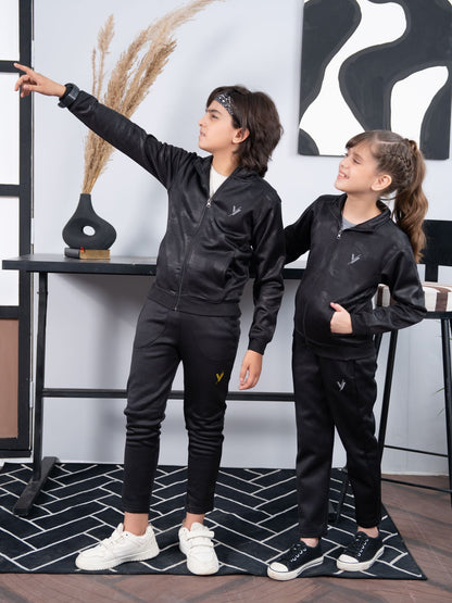 Velvour Fleece Mock Neck Tracksuit-VWT32-B
