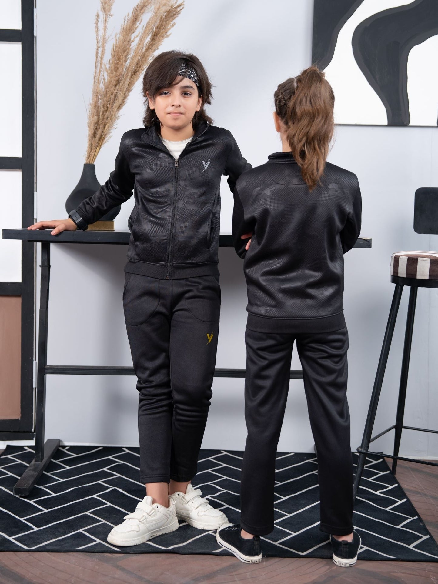 Velvour Fleece Mock Neck Tracksuit-VWT32-B