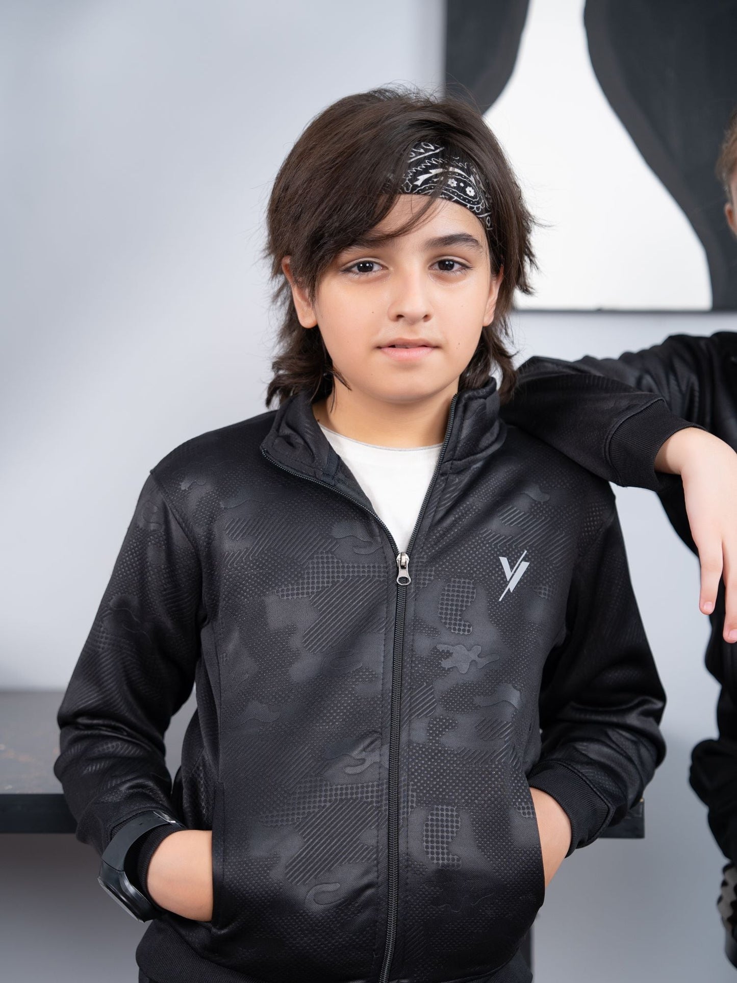 Velvour Fleece Mock Neck Tracksuit-VWT32-B