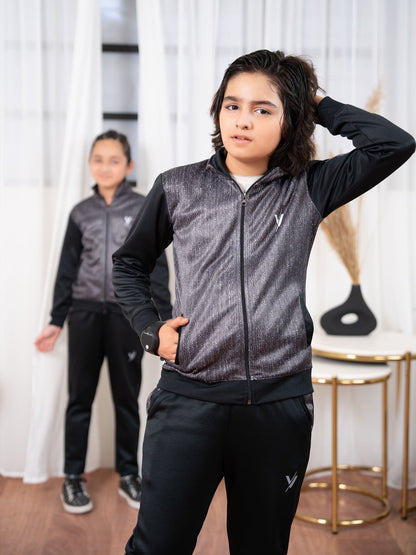 Velvour Fleece Mock Neck Tracksuit-VWT33-B