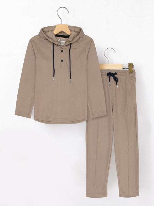 Velvour Polyester Hooded Tracksuit-VWT41-C