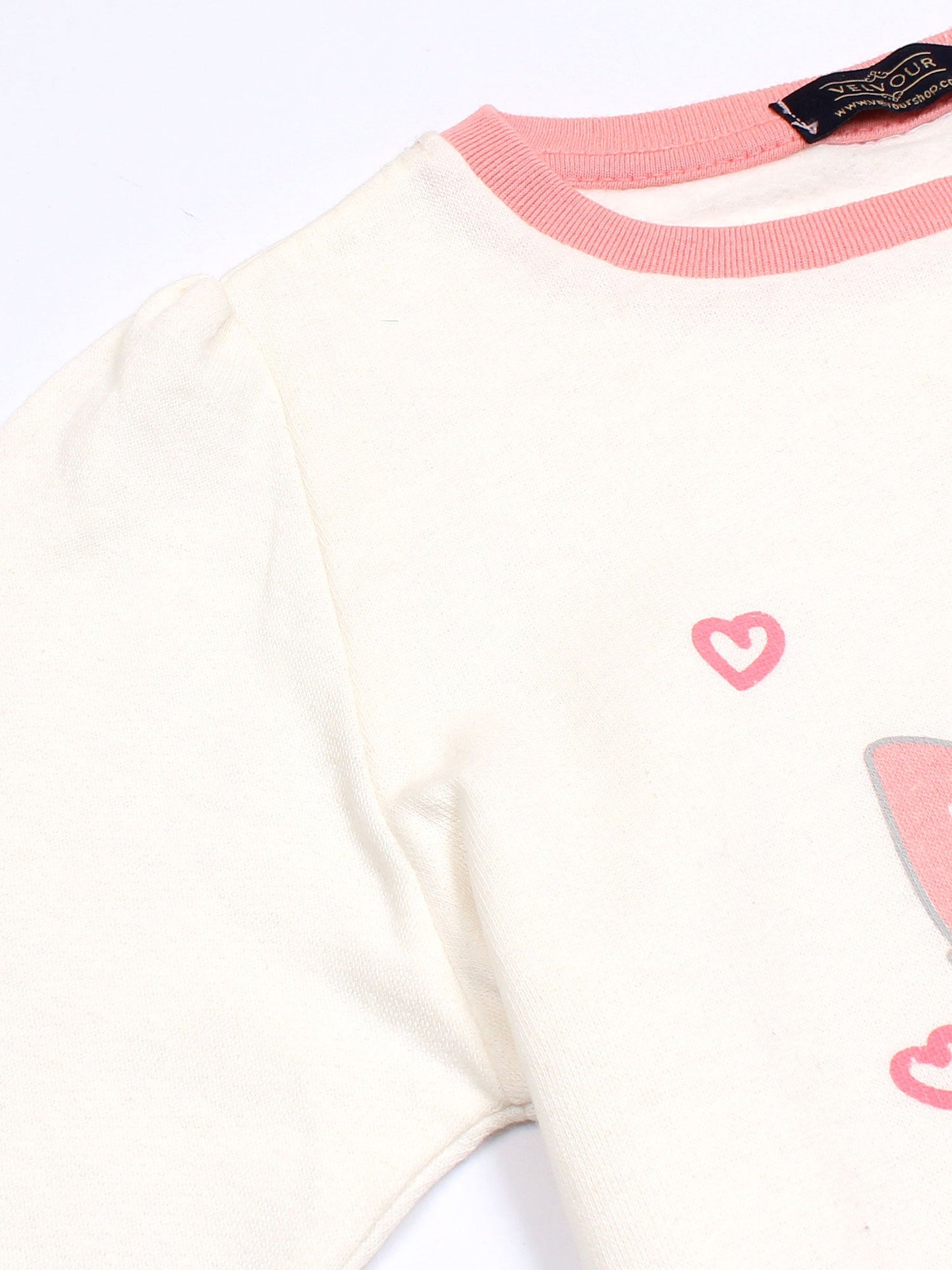 Velvour Girls Fleece Round Neck Tracksuit-VWTG 01-A