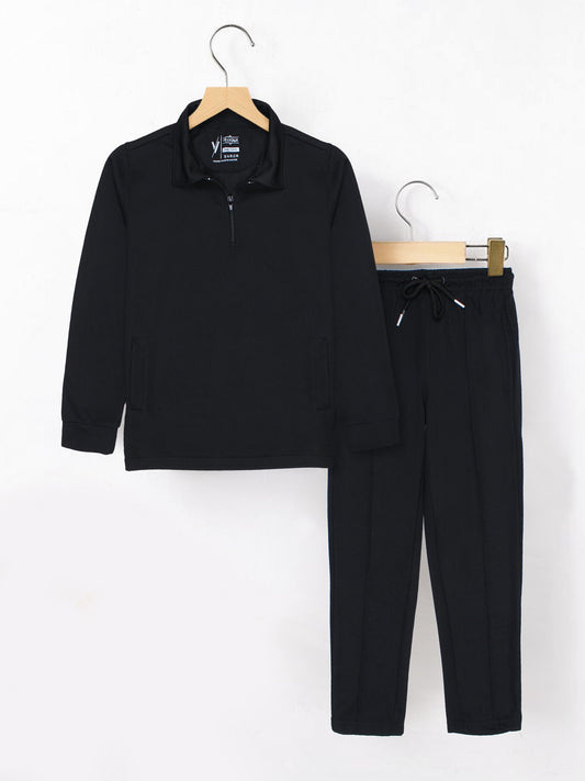 Velvour Polyester Collar Neck Tracksuit-VWT46-C