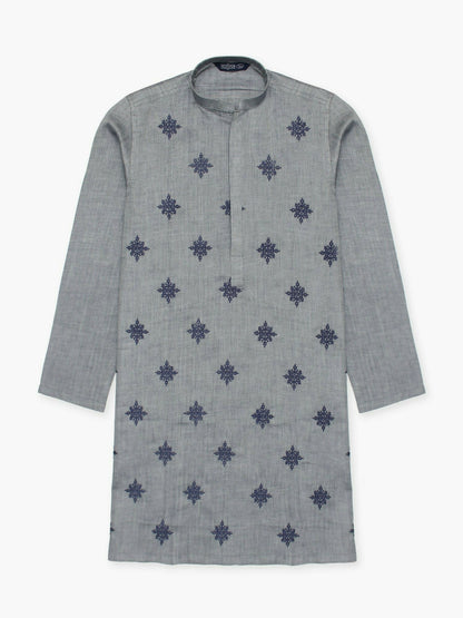 Velvour Boys Cotton Embroidered Stitched Kurta-VB196-J