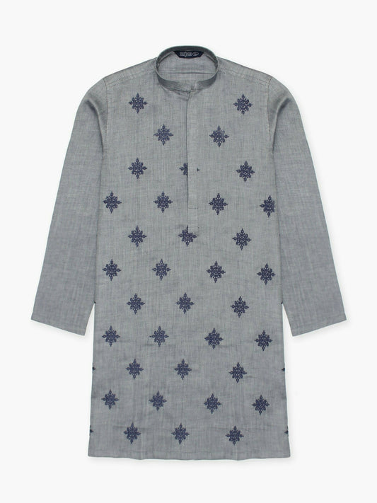 Velvour Boys Cotton Embroidered Stitched Kurta-VB196-J