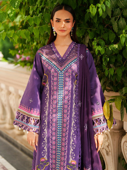 Parishay Ivy Bloom Viscose Embroidered Stitched 3-Piece Suit-IW-08