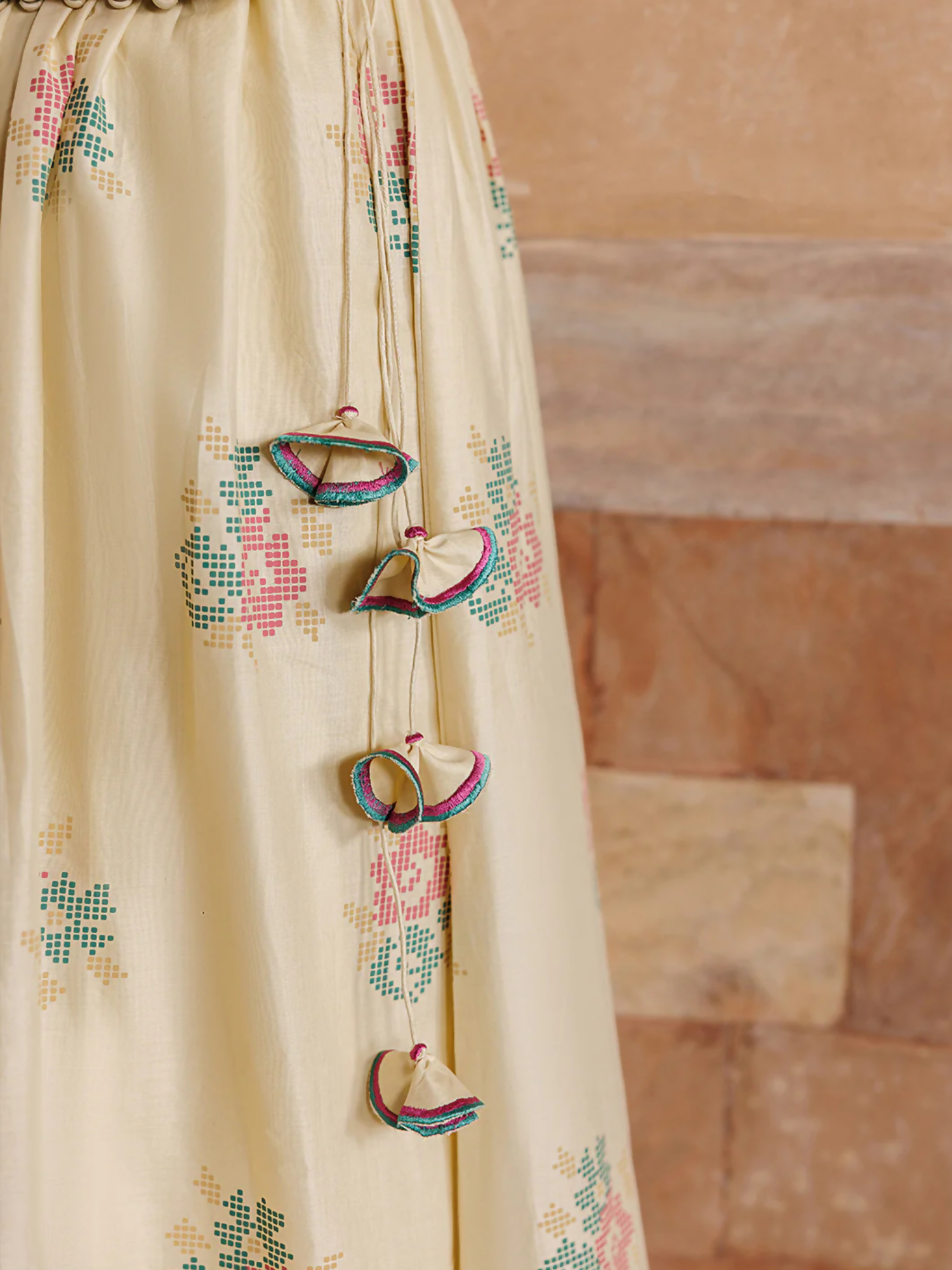 Cream Panache Apparel Noor Mahal Cotton Printed Stitched Suit-Noorzaad