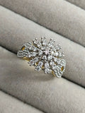 H&A Jewellery 18K Gold Polished Zircon Diamond Cluster Ring