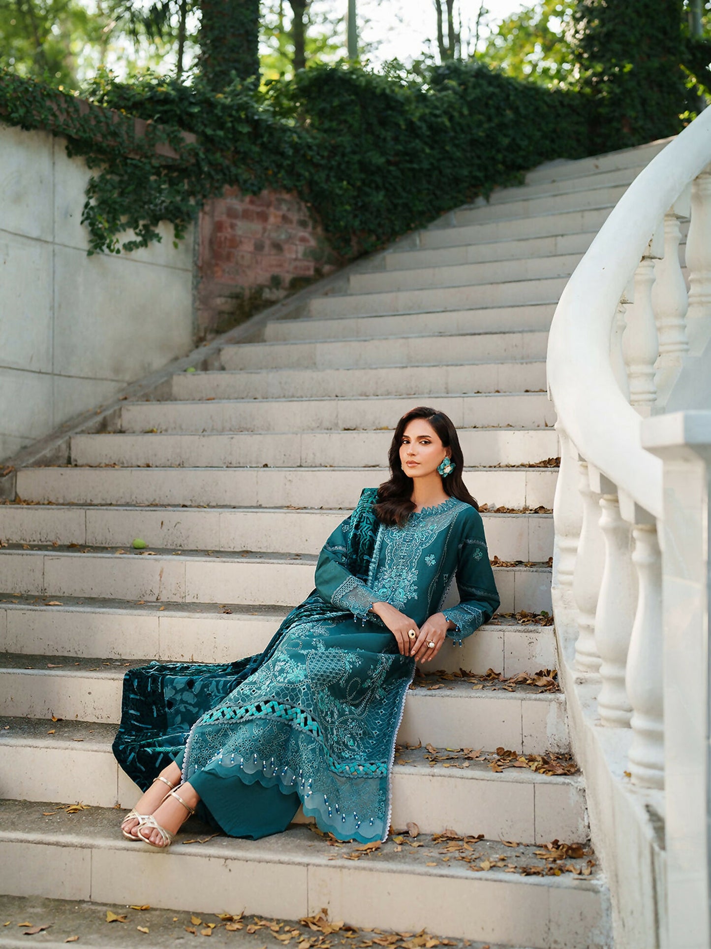 Parishay Panache Winter Corduroy Embroidered Unstitched 3-Piece Suit-PNE-14