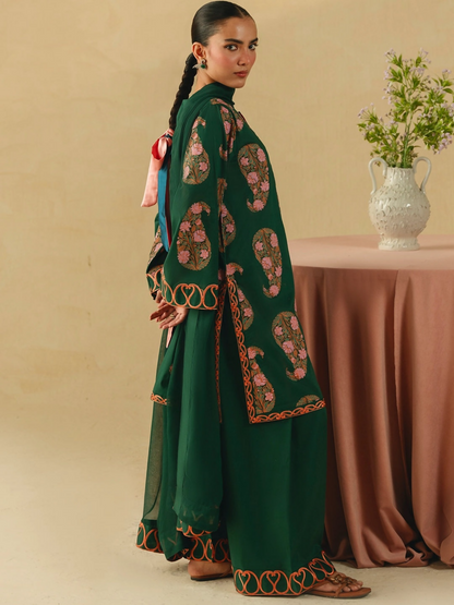 Mannat Clothing Boho Summer'26 Cotton Embroidered Stitched Suit-Leafline