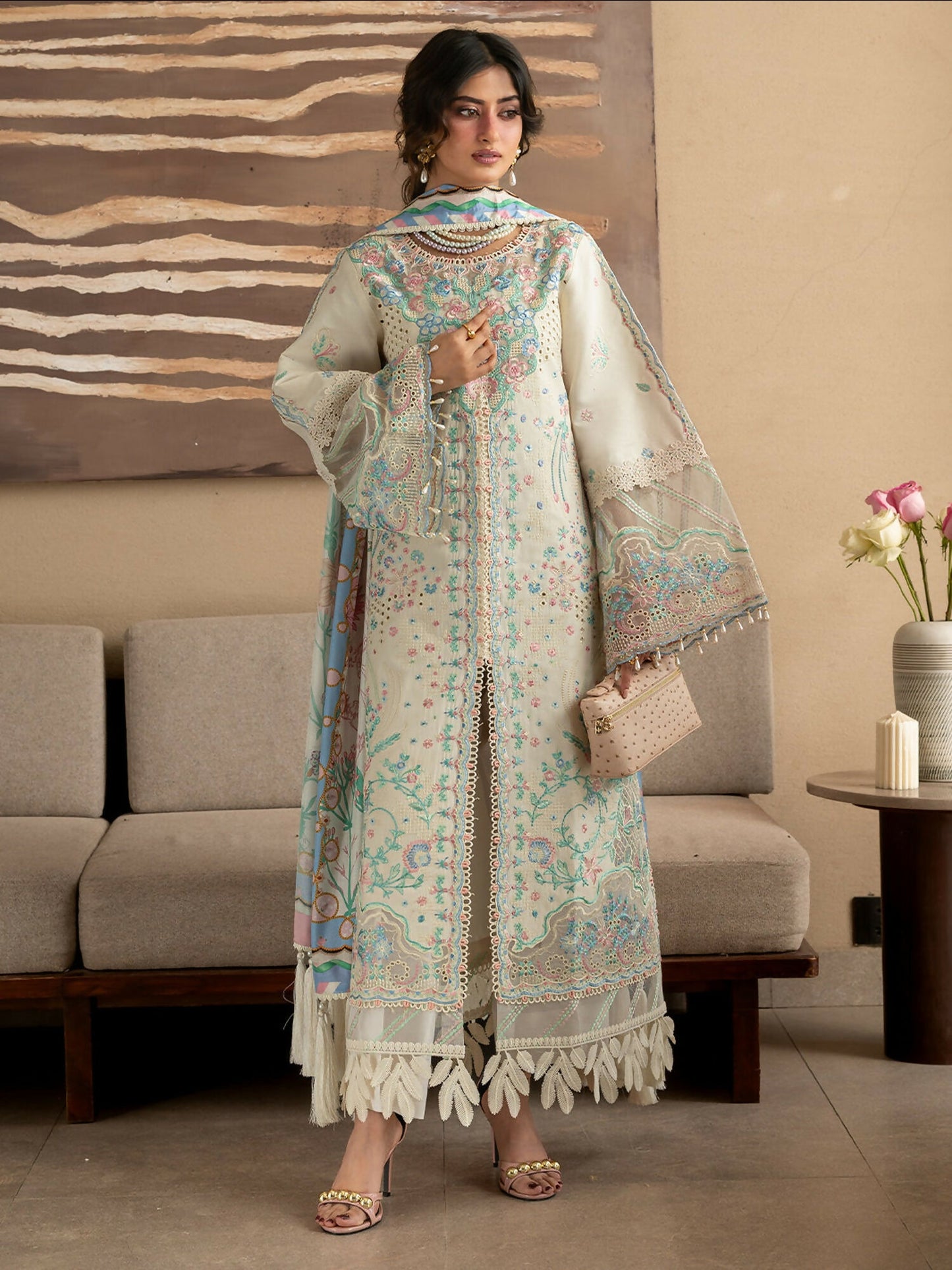 Mahnur Sirene Luxury Lawn'26 Embroidered Stitched 3-Piece Suit-S-14