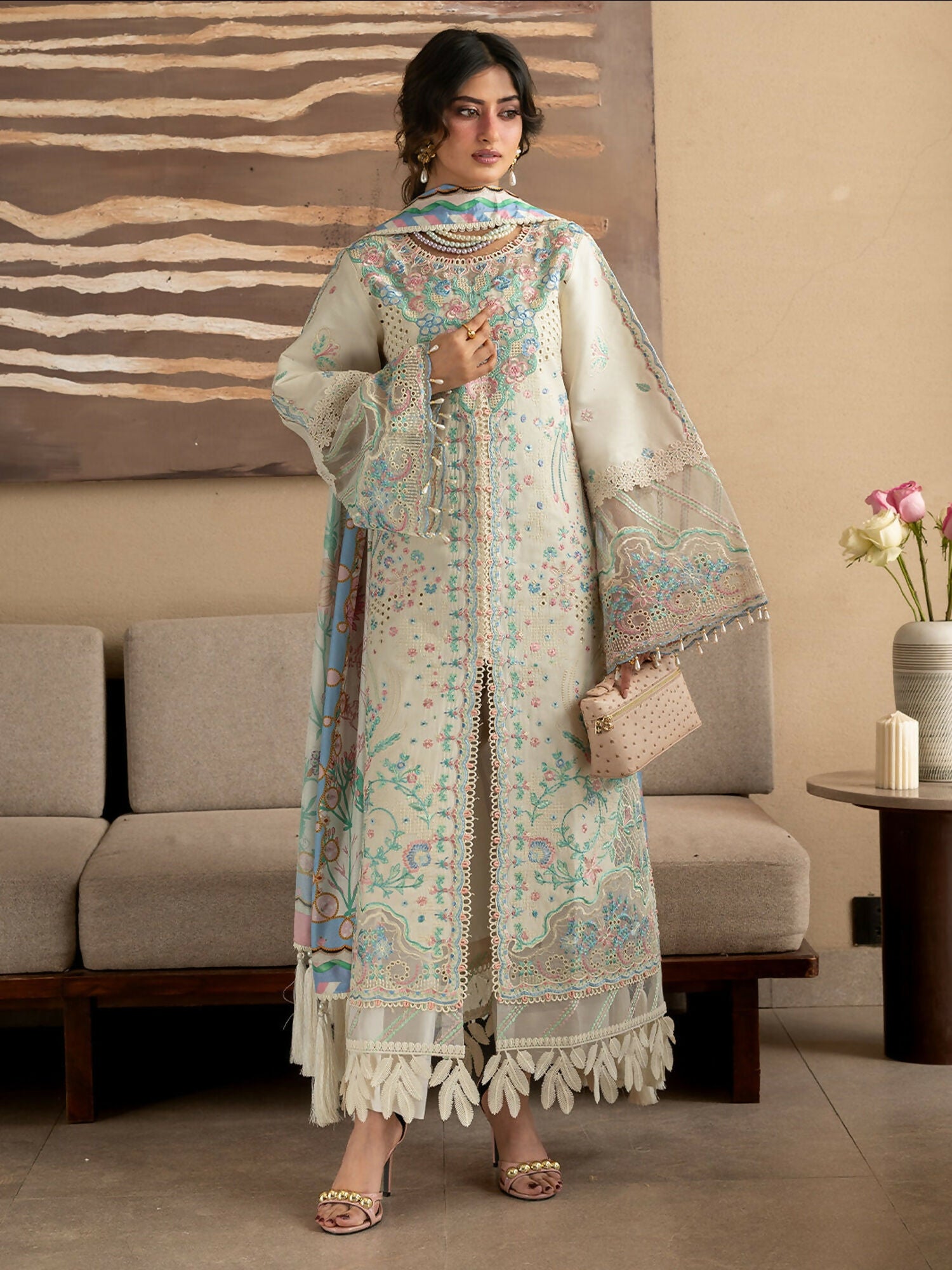 Mahnur Sirene Luxury Lawn'26 Embroidered Stitched 3-Piece Suit-S-14