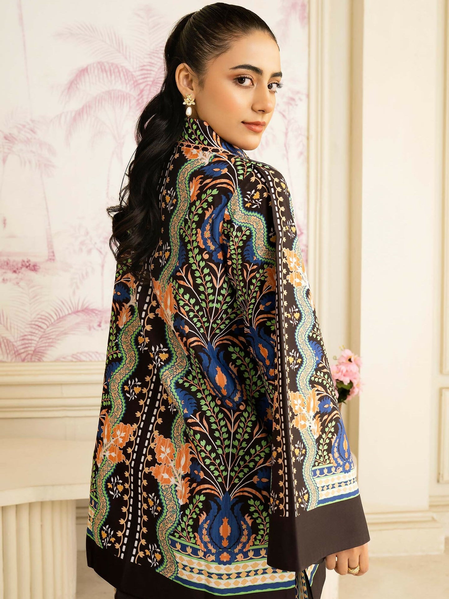 Allure By IH Salina Lawn Silk Printed Co-Ord Set-Gina