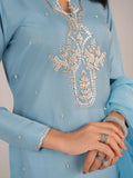 Allure By IH Raw Silk Embellished Stitched 3-Piece Suit-Dawn
