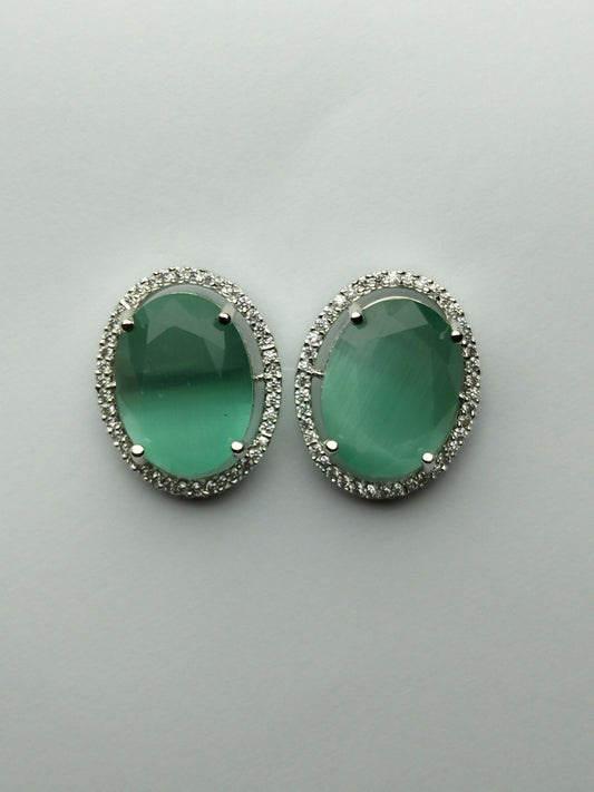H&A Jewellery One Carat American Diamond Stud Earrings