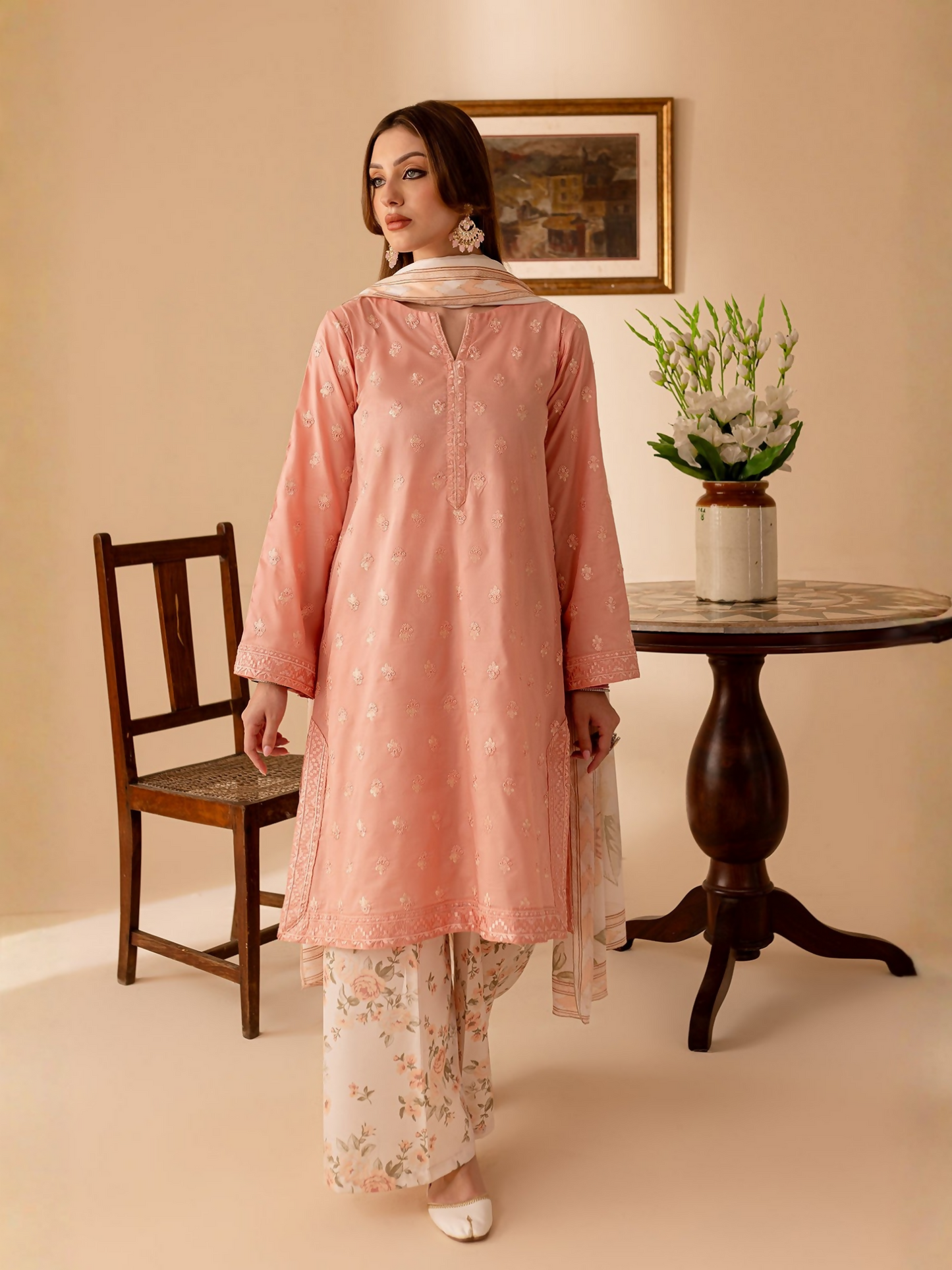 Mannat Clothing Lawn Embroidered Stitched Suit-Eyana