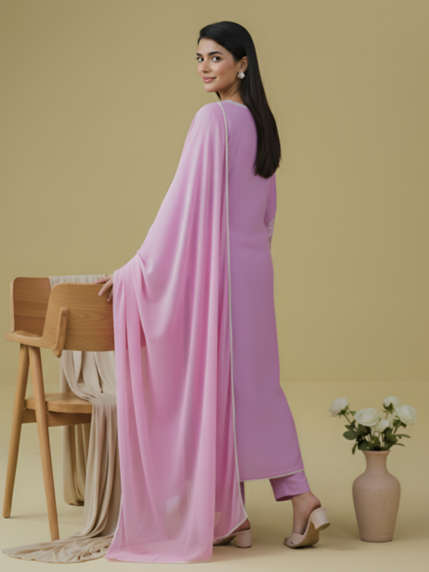 Tawakal Closet Cotton Embroidered Stitched 3-Piece Suit-Lilac