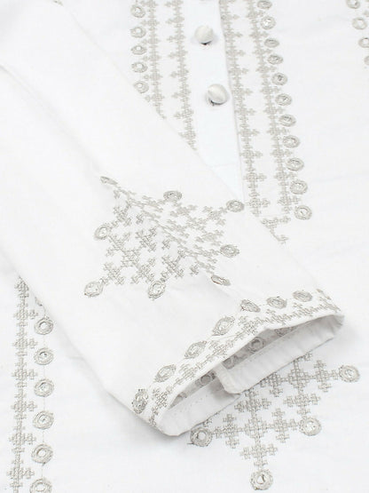 Velvour Girls Cotton Embroidered Stitched 2-Piece Suit-VG103-D