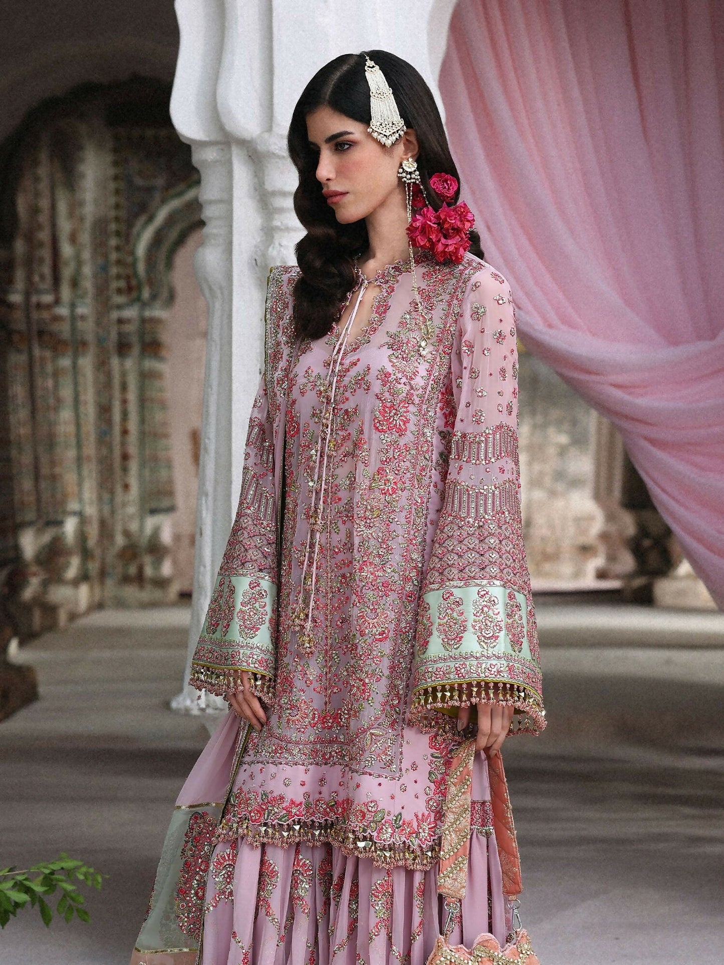 Hussain Rehar Festive Unstitched'26 Chiffon Embroidered 3-Piece Suit-Rukhsaar