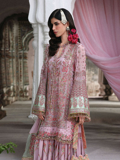 Hussain Rehar Festive Unstitched'26 Chiffon Embroidered 3-Piece Suit-Rukhsaar