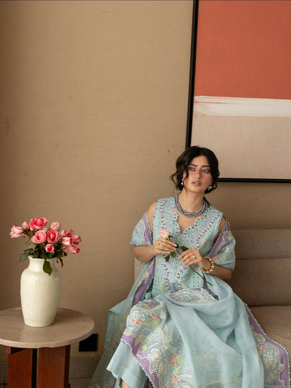 Mahnur Sirene Luxury Lawn'26 Embroidered Stitched 3-Piece Suit-S-13