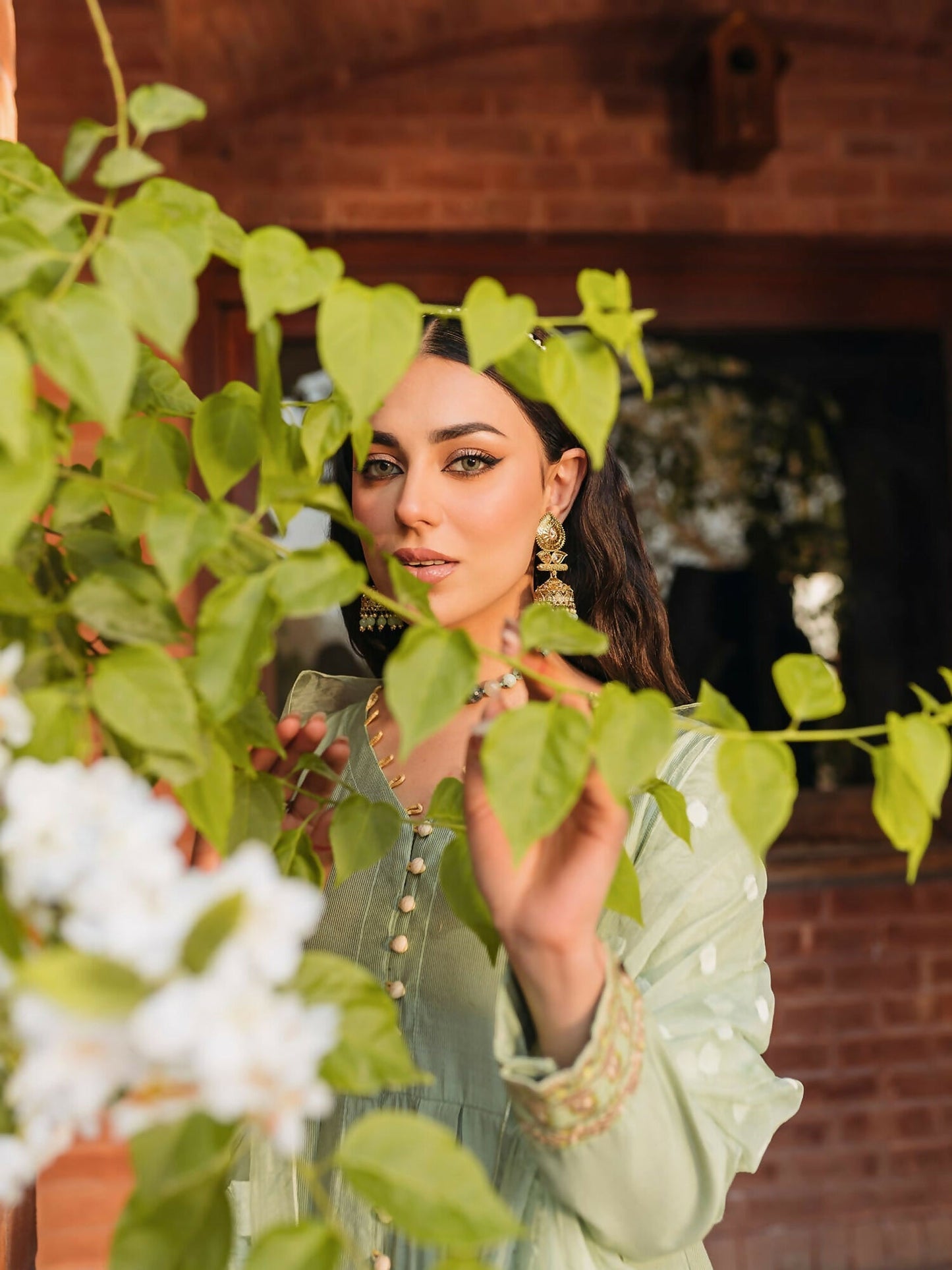 Panache Apparel Chambray Katan Embroidered Stitched 2-Piece Suit-Surmayi