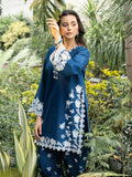 Panache Apparel Solid Story Cotton Lawn Embroidered Stitched Suit-Blue Petal
