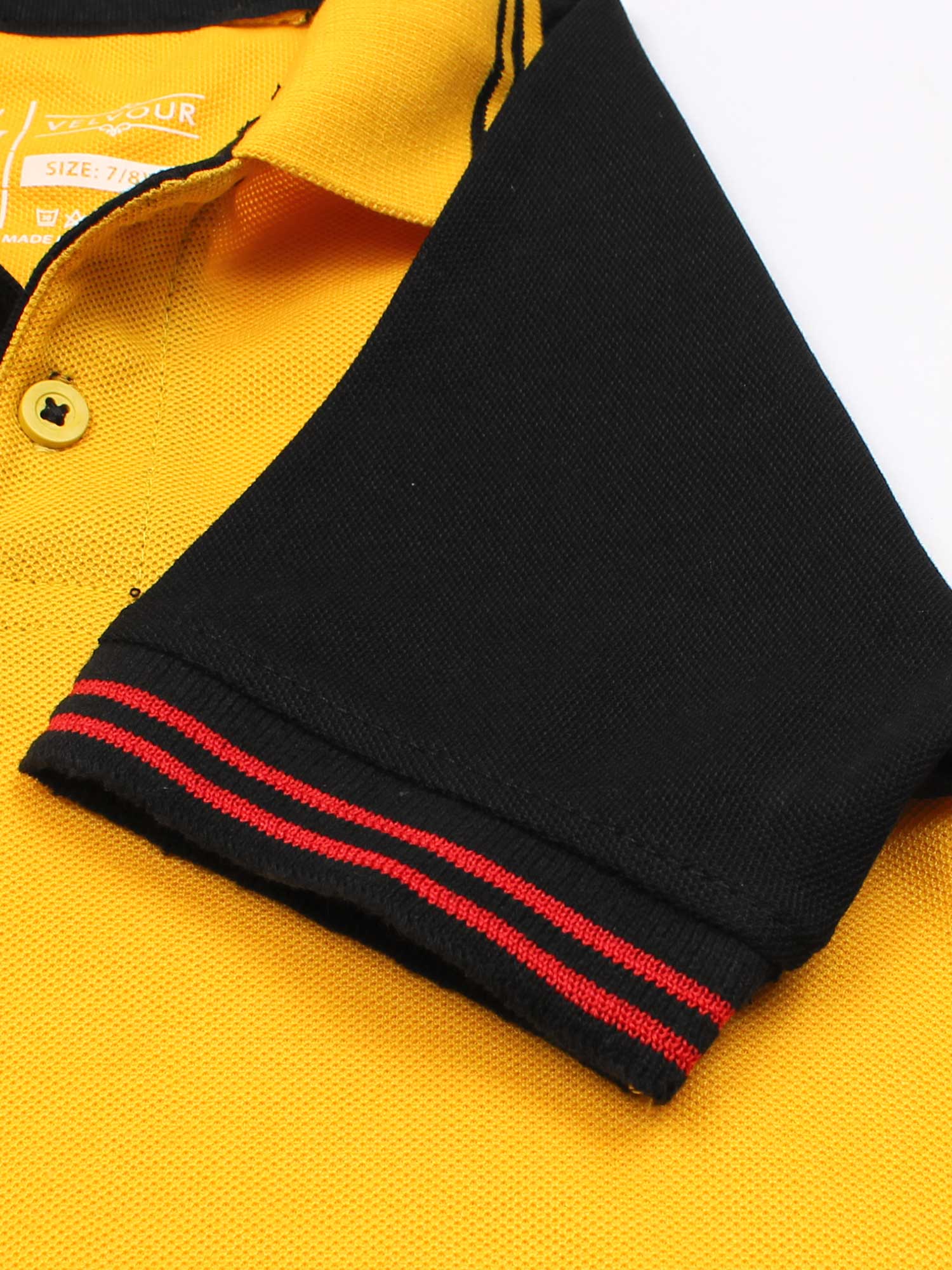 Velvour Boys Pique Tipping Collar Polo Shirt-VP15-B