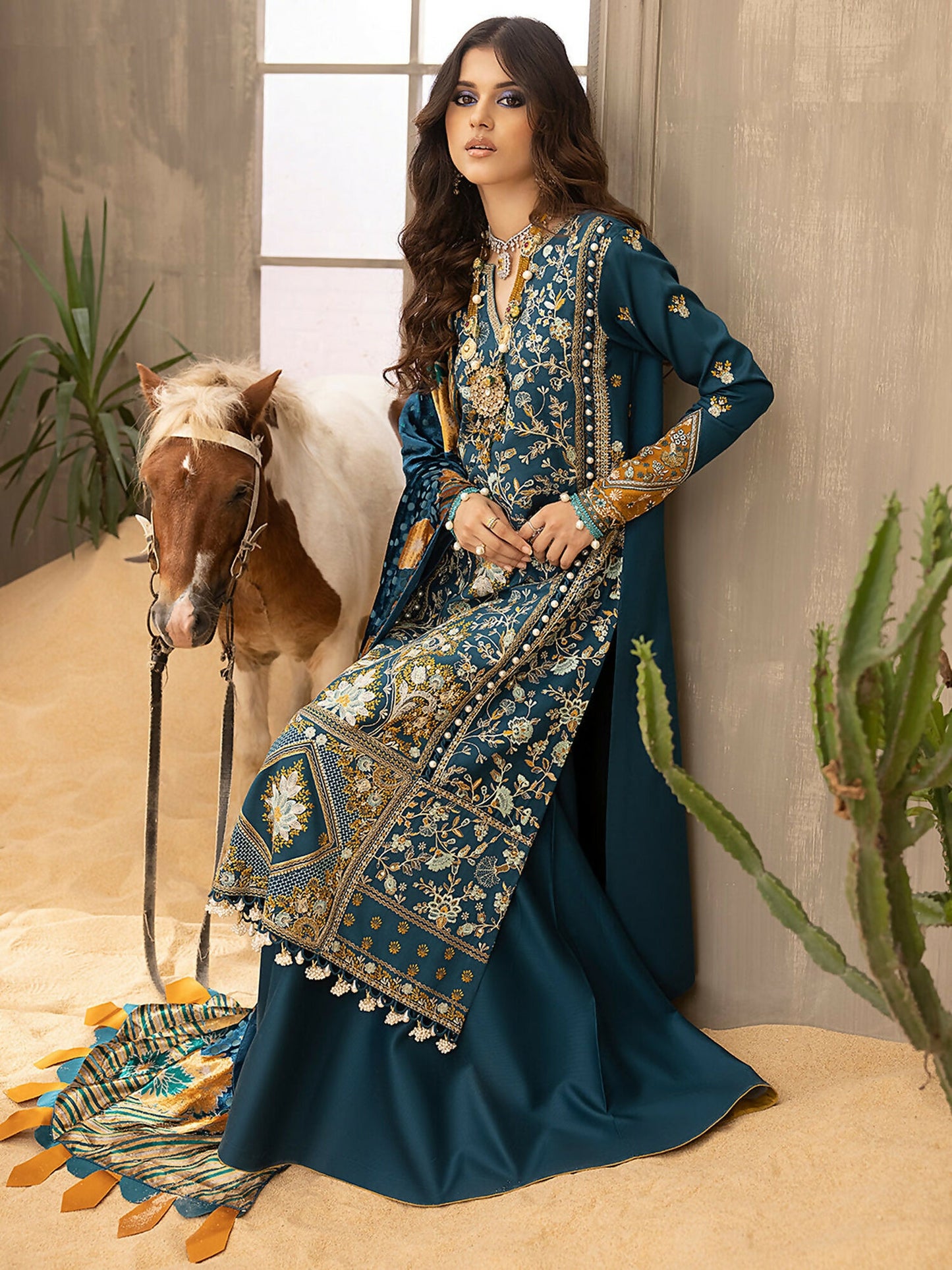 Binilyas Kotrai Embroidered Unstitched 3-Piece Suit-506-A