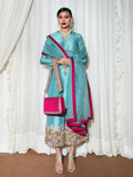 Hussain Rehar Basic Not Basic 3 Raw Silk Embellished Stitched 3-Piece Suit-Azure BNB