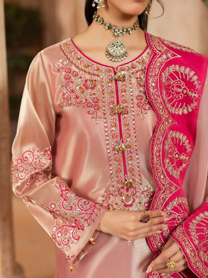 Shurooq Kanpur 1912 Tissue Embellished Stitched 3-Piece Suit-Sukhan