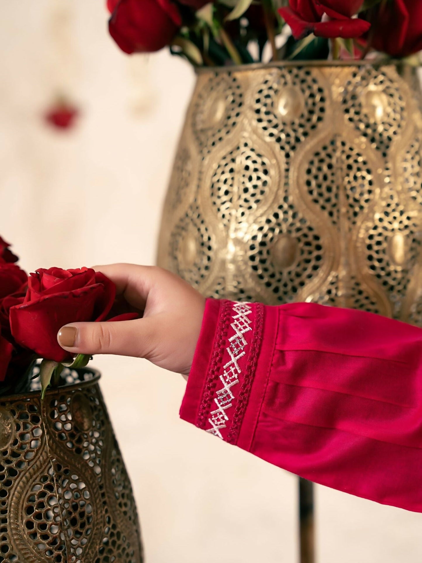 Velvour Girls Cotton Embroidered Co-Ord Set-VG175-B