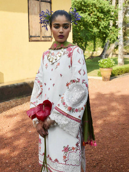 Jugnu by Hussain Rehar SS'25 Eid Pret Cotton Embroidered 2-Piece Suit-Navya
